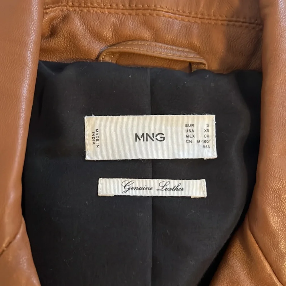 Mango Real Leather Jacket - Picture 4 of 8